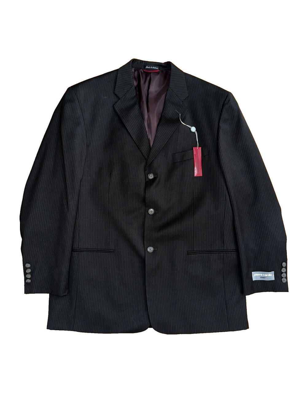 Pierre Cardin Paris 44R Black Blazer Suit Jacket Vintage High End Designer VTG